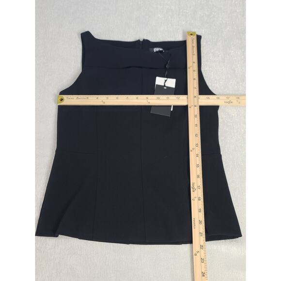 DKNY women's sleveless cut-out peplum top black Size Small Matrix minimalist - Picture 5 of 8